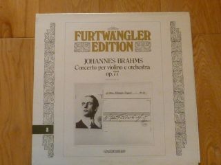 Fe 3 Brahms Violin Concerto - Gioconda De Vito Furtwangler Rare Vinyl Lp Record
