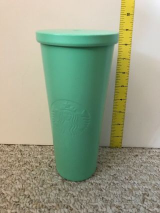 2016 Summer Starbucks Cold Cup Green Stainless Steel Tumbler 24 Oz No Straw