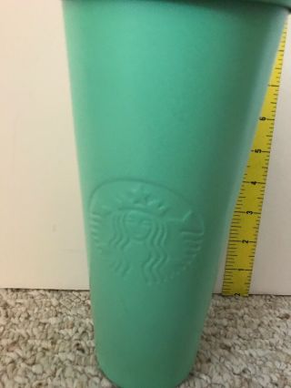 2016 SUMMER STARBUCKS COLD CUP GREEN STAINLESS STEEL TUMBLER 24 Oz NO STRAW 2