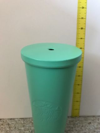 2016 SUMMER STARBUCKS COLD CUP GREEN STAINLESS STEEL TUMBLER 24 Oz NO STRAW 3