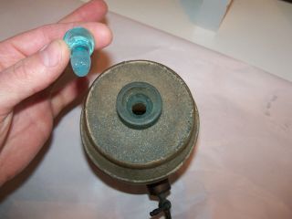 Vintage Blue Glass Whiskey Barrel Decanter Spigot and Stopper 2