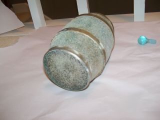 Vintage Blue Glass Whiskey Barrel Decanter Spigot and Stopper 3