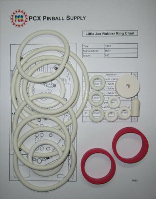 1972 Bally Little Joe Pinball Machine Rubber Ring Kit