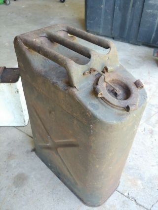 Vintage Military Jerry Can BARN FIND Blitz Fuel Gas Can Antique 20 - 5 - 45 QMC 2