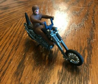 Mattel Hot Wheels Rrrumblers Mean Machine Motorcycle Chopper Brown Rider