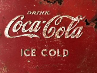 Vintage Coca Cola Cooler Metal Lid With Handle 3