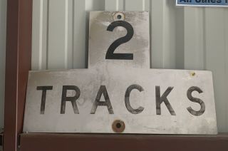 Vintage 1960s Aluminum Reflective 2 Tracks Transportation Railroad Crossing Sign