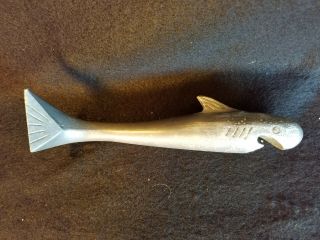 Rare Vintage Large 7 Inch Cast Aluminum Shark Bottle Opener