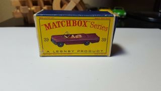 Matchbox Lesney Pontiac Convertible 39 Box