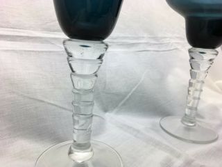 Set of 2 Vintage Dark Blue Margarita Glasses 4