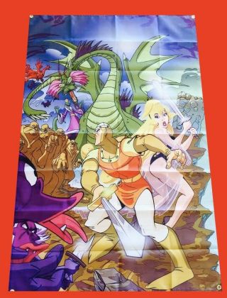 Large Dragons Lair Arcade Video Game Banner Flag Poster