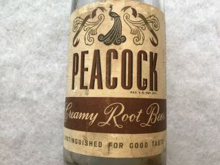 Peacock Root Beer Paper Label Quart Bottle 2