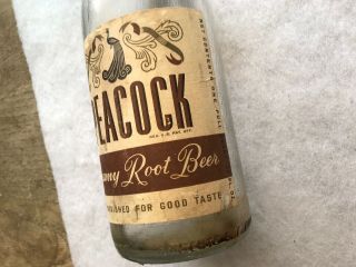 Peacock Root Beer Paper Label Quart Bottle 5