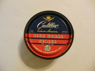 Vintage Cadillac Blue Coral Sealer Wax Can
