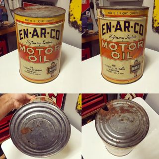 Vintage 5 Quart Qt En - Ar - Co Motor Oil Can