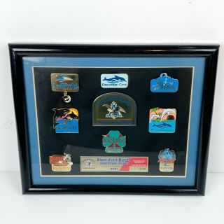 Anheuser Busch Adventure Parks Trading Pins Framed Set Series 1 Limited Edition