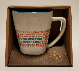 Dunkin Donuts Connecticut Destinations Coffee Mug Cup 2017 Ceramic Ct State Dd