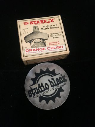 Vintage " Orange Crush " Starr X Stationary Bottle Opener W Box 3