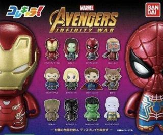 Bandai Marvel Avengers Colle Chara Mini Figure Gashapon Vol.  1 Set Of 12 Rare