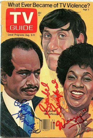 Tv Guide Aug 5 - 11 1978 Signed By Sherman Hemsley & Isabel Sanford