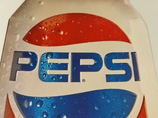 PEPSI COLA CAN RED WHITE BLUE LOGO CANNED SODA POP HEAVY DUTY METAL ADV SIGN 3