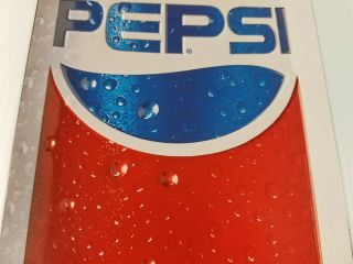 PEPSI COLA CAN RED WHITE BLUE LOGO CANNED SODA POP HEAVY DUTY METAL ADV SIGN 4
