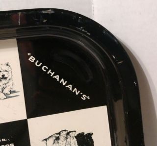 Vintage Buchanan ' s Black & White Scotch Whiskey Metal Serving Tray VHTF 3