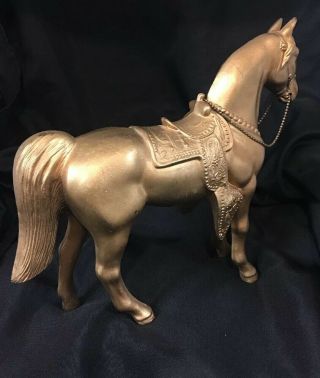 Vintage Gold Tone Pot Metal Carnival Prize parade horse fancy saddle 6