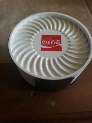 Vintage Plastic White Coca - Cola Coasters