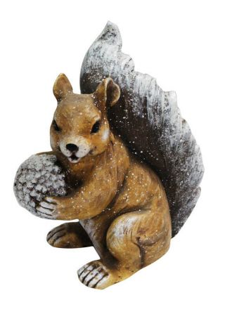 Alpine Winter Squirrel Statue Christmas Decoration Brown Resin 11 In.