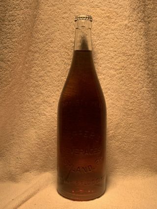 Full 24oz Peppers Ginger Ale Embossed Soda Bottle Ashland,  Pa