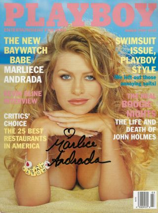 Marliece Andrada Signed Autographed Playboy March 1998 - Baywatch Star