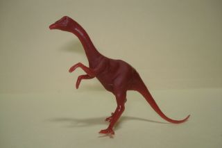 Marx Whitehall Struthiomimus Burgundy Dinosaur Second Series Mold Pl - 1083 1961 1