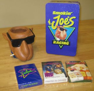 Joe Cool Beer Can Koozie Holder Vintage Collectible Tin With Playing Cards