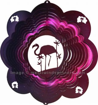 Flamingo Wind Spinner Stainless Steel Purple - Raspberry