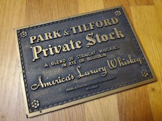 Vintage Park & Tilford Private Stock Whiskey Whiskies Wall Sign Plaque