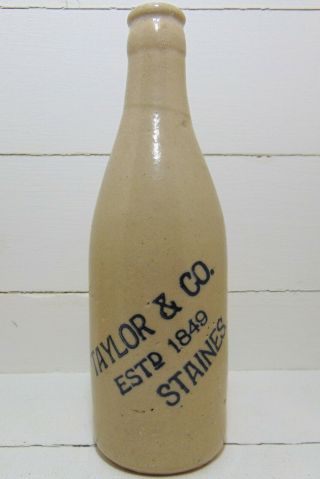 Taylor Of Staines Middlesex " Club " Shaped Ginger Beer Bottle C1920 