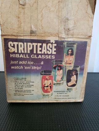 Vintage 1977 Spencer Gifts Striptease Hiball Nude Bar Glasses Set Of 4