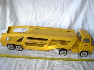 Vintage Tonka Toy Truck Pressed Steel Mighty Car Carrier Auto Transport Semi Rig