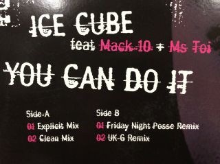 Ice Cube You Can Do It 12” Single Vinyl 12GLOBE396 Rap Hip Hop 00’s 3