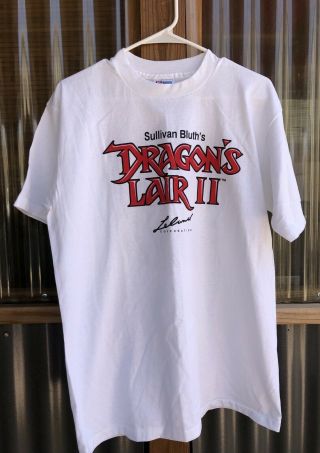 Vintage Sullivan Bluth’s Dragons Lair 2 T - shirt Video Games Vending Size L 2