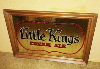 Vintage Little Kings Cream Ale Beer Advertising Framed Mirror/sign Man Cave