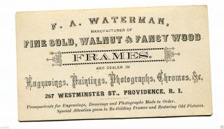 Victorian Business Trade Card Fa Waterman Frames Providence Ri Paintings Photos