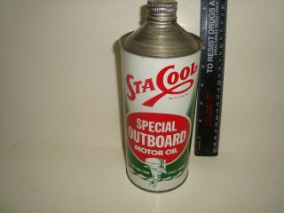 Rare Sta Cool Outboard Motor Oil Can 1 Qt Special Motor Oil Chicago