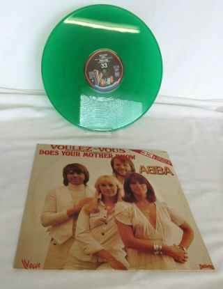 Abba Voulez Vous/does Your Mother Green Vinyl 1979 Early 12 " Single France Vogue