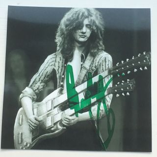 Jimmy Page And Signed Autograph Photo Singer Led Zeppelin