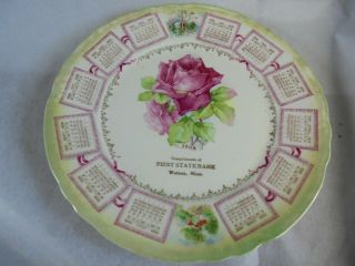 Vintage 1909 Advertising Calendar Plate From First State Bank Watson Minnesota
