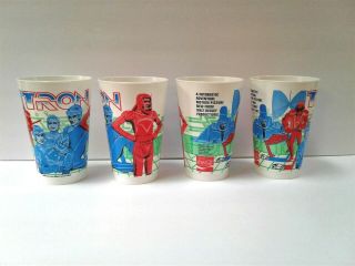 Vintage Tron 1981 Walt Disney Coca Cola Set Of 4 Movie Promotional Cups