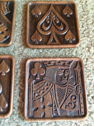 Set of 6 Vintage Playing Cards Rubber Coasters 2