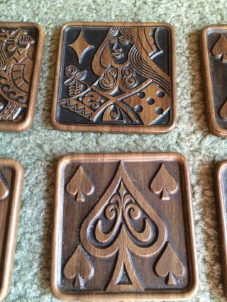 Set of 6 Vintage Playing Cards Rubber Coasters 3